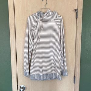 & Double Hoodie - Cream/Mustard/Grey